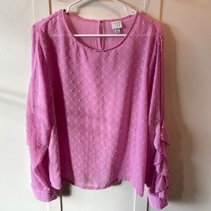 Sheer women’s top with slit sleeves